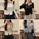ニットトップス フロントレースアップ秋服 | Miniministore | 詳細画像2 