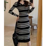 ポロワンピース ボーダーニットワンピース | Miniministore | 詳細画像1