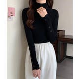 タートルネックニットトップス 袖口ボタン | Miniministore | 詳細画像2 