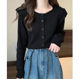 ニットカーディガン ショルダーフリル | Miniministore | 詳細画像1 