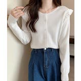 ニットカーディガン ショルダーフリル | Miniministore | 詳細画像3 