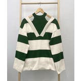 ボーダー柄ニットトップス オフショルダー | Miniministore | 詳細画像13 