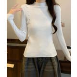 ニットトップス 飾りボタン リブニット | Miniministore | 詳細画像5 