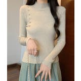 ニットトップス 飾りボタン リブニット | Miniministore | 詳細画像6 