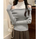 肩あきニットトップスタートルネックニット | Miniministore | 詳細画像1