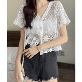 透かし編みニットカーディガン ショート丈 | Miniministore | 詳細画像2 