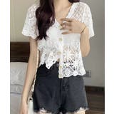 透かし編みニットカーディガン ショート丈 | Miniministore | 詳細画像4 