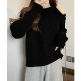 ケーブルニット 長袖 韓国風 ニットソー | Miniministore | 詳細画像5 