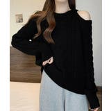 ケーブルニット 長袖 韓国風 ニットソー | Miniministore | 詳細画像6 