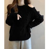 ケーブルニット 長袖 韓国風 ニットソー | Miniministore | 詳細画像7 