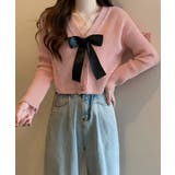 ニットカーディガン リボン付 秋冬羽織り | Miniministore | 詳細画像12