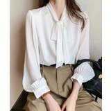 リボンタイブラウスプリーツシャツ 長袖 | Miniministore | 詳細画像2 
