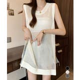 メッシュサマーニットワンピース スリット | Miniministore | 詳細画像1 