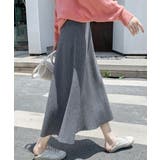 フレアニットスカート 着やせ 無地 秋冬 | Miniministore | 詳細画像9 