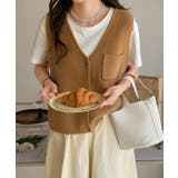 Vネックニットベスト ニットジレ 重ね着 | Miniministore | 詳細画像2 