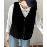 Vネックニットベスト ニットジレ 重ね着 | Miniministore | 詳細画像3 