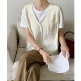 Vネックニットベスト ニットジレ 重ね着 | Miniministore | 詳細画像5 