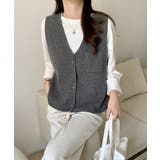 Vネックニットベスト ニットジレ 重ね着 | Miniministore | 詳細画像7 