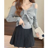 フロントリボンリブニットトップス大人薄手 | Miniministore | 詳細画像7