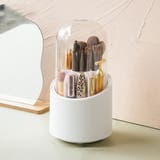 ホワイト | メイクブラシケース 360度回転式 透明 | Miniministore