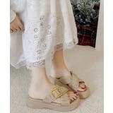 ベージュ | 厚底サンダル クロスベルトサンダル韓国風 | ANGELCLOSET