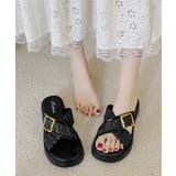 ブラック | 厚底サンダル クロスベルトサンダル韓国風 | ANGELCLOSET