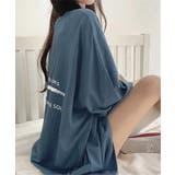 ブルー | ビッグシルエットロゴtシャツ レディース | Miniministore