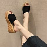 ブラック | 厚底 ミュールサンダル レディース 韓国 | Miniministore