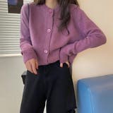 パープル | ニットカーディガン レディース ニットトップス | Miniministore