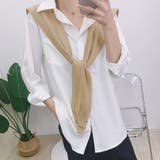 ベージュ | 肩掛け風ニットショール ニットマフラー | Miniministore