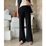 ブラック | ニットワイドパンツ レディース スリット | Miniministore