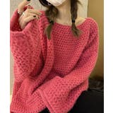 ピンクレッド | ローケージ ニットセーター プルオーバー | Miniministore