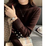 ブラウン | 裏起毛 プチハイネックニットトップス厚手 | SUNSHINE CLOSET