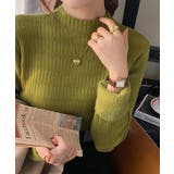 モスグリーン | 裏起毛 プチハイネックニットトップス厚手 | SUNSHINE CLOSET