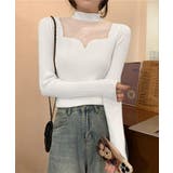 ホワイト | ニットトップス プチハイネックレディース | Miniministore