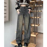 ブルーグレー | ヴィンテージタックワイドデニムパンツ脚長 | Miniministore