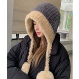 グレー | ポンポン付き もこもこニット帽子あったか | Miniministore