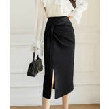 ブラック | ウエストリボンタイトスカートスリット入り | Miniministore