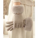 モカ | 裏起毛ファー手袋冬 防風保温 スマホ対応 | Miniministore