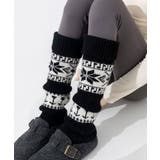ブラック | ノルディック柄レッグウォーマー暖かい靴下 | SUNSHINE CLOSET