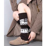 ダークブラウン | ノルディック柄レッグウォーマー暖かい靴下 | SUNSHINE CLOSET