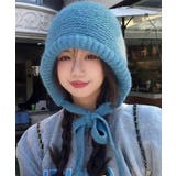 ブルー | ノルディック柄ニット帽無地ニットキャップ | Miniministore