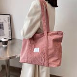 ピンク | コーデュロイ トートバッグ 大容量カバン | Miniministore