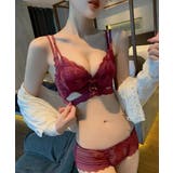 ワインレッド | 小胸ブラジャーショーツセットノンワイヤー | Miniministore