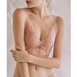 サーモンピンク | レースブラジャー ノンワイヤーブラ盛れる | ANGELCLOSET
