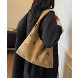 ベージュ | 花柄カットスエード調トートバッグポーチ付 | Miniministore