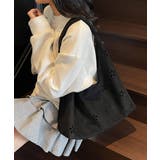 ブラック | 花柄カットスエード調トートバッグポーチ付 | Miniministore