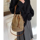 キャメル | レディース 手編み風 巾着バッグ | SUNSHINE CLOSET