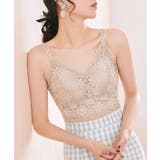 ピンクベージュ | 総レースキャミソールカップ付きブラトップ | ANGELCLOSET