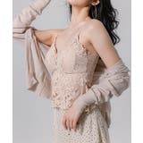 ピンクベージュ | 総レースキャミソールカップ付きブラトップ | ANGELCLOSET